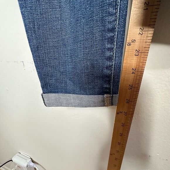 Revolve AG Flyaway The Stilt Cigarette Roll-Up Medium Wash Distressed Jean 27 - Picture 10 of 11